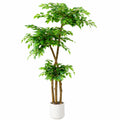 Pianta Artificiale Ficus Benjamina con Vaso in Ceramica Verde