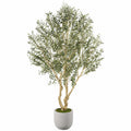 Albero di Ulivo Artificiale con Vaso 180 cm Verde/Grigio