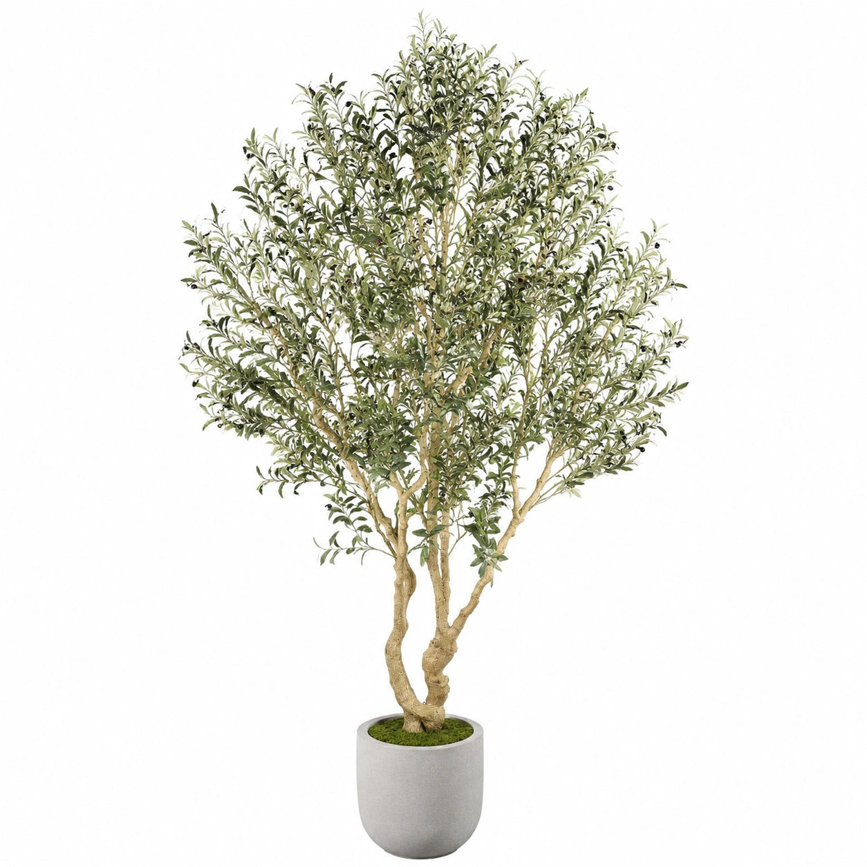 Albero di Ulivo Artificiale con Vaso 180 cm Verde/Grigio