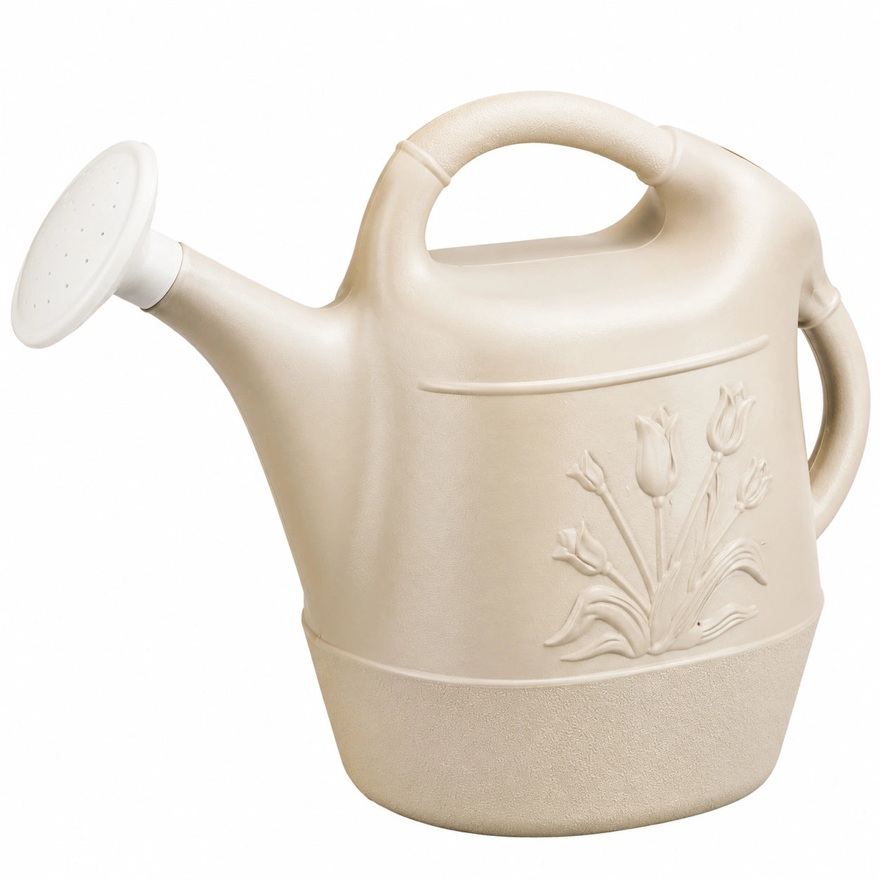 Annaffiatoio Beige con Tulipani Decorativi 10L