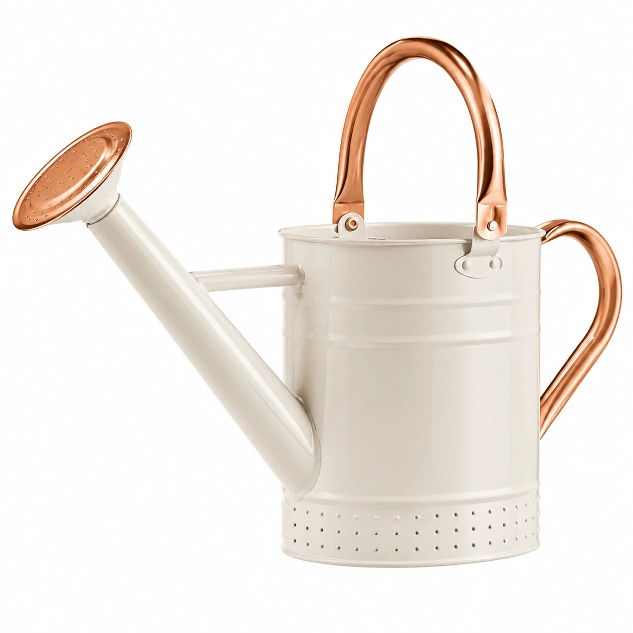 Annaffiatoio in Metallo Crema e Rame Ergonomico 5L