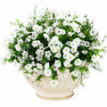 Vaso Decorativo con Fiori Artificiali Bianchi Vasi Beige 40cm