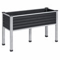 Fioriera Rialzata in Metallo da Esterno, Colore Nero, 100x40x80 cm