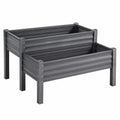 Fioriera Rialzata in Metallo Grigio per Giardino