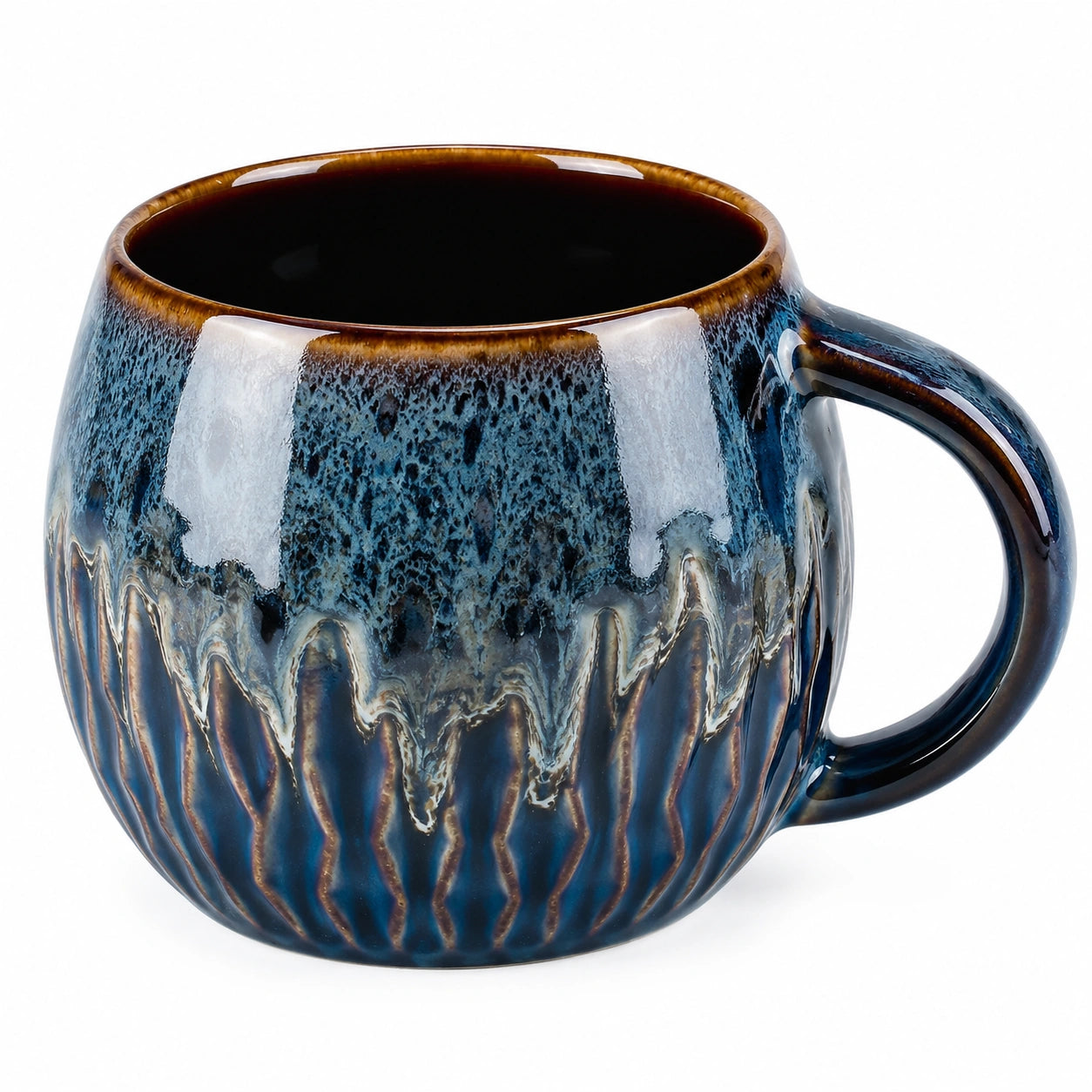 Tazza in Ceramica Smaltata Blu 350ml