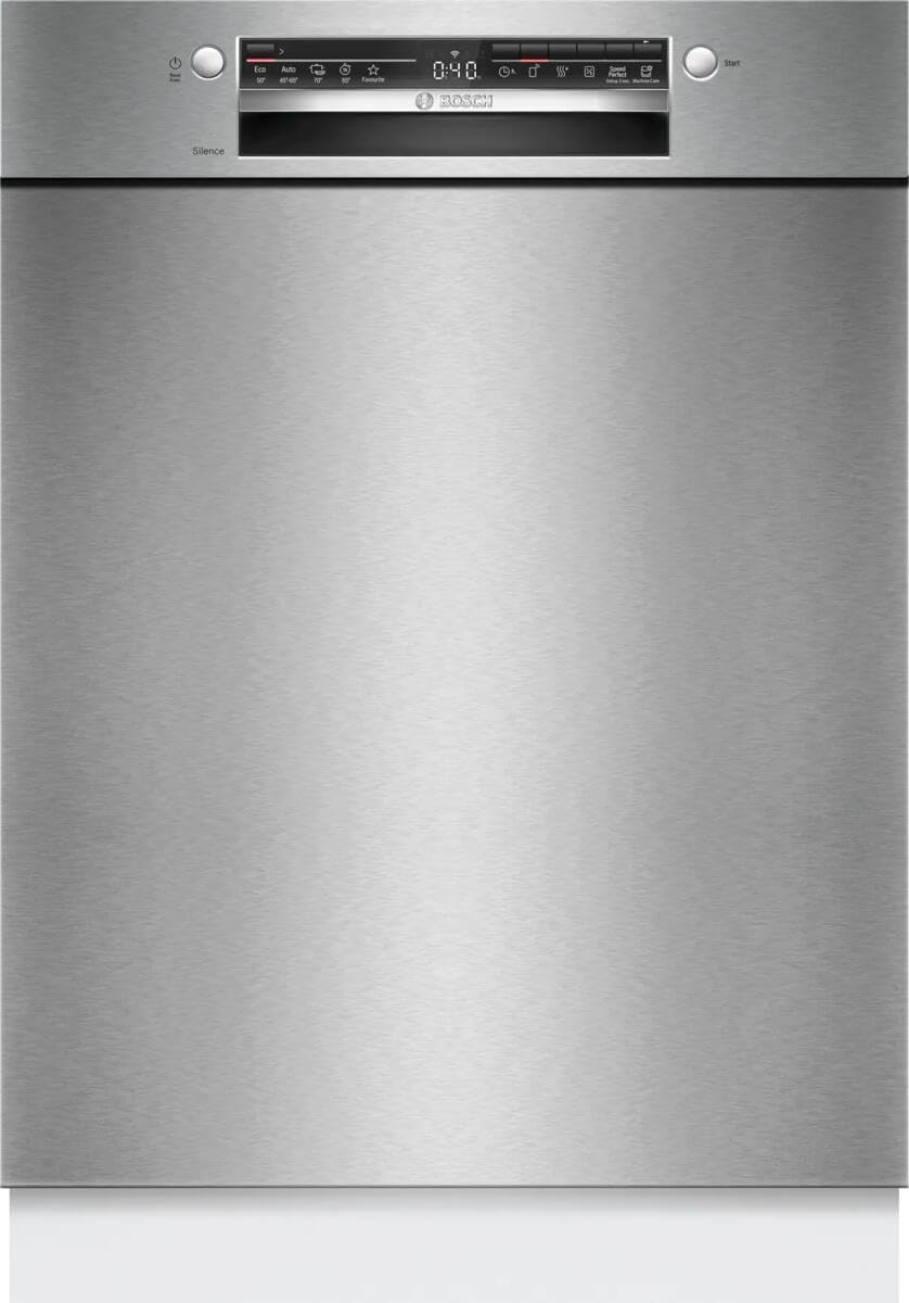 Bosch, Zmywarka, SMU2ITS09E, 60 cm, 46 dB, Biały, stal nierdzewna, regulowana wysokość, składana konstrukcja