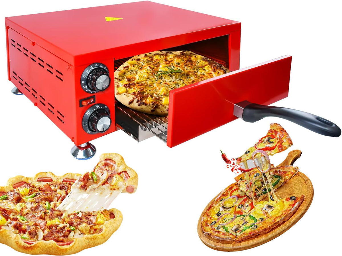 HYQNG, Piec do pizzy, 12 cali, 1100 W, Srebrny, stal nierdzewna