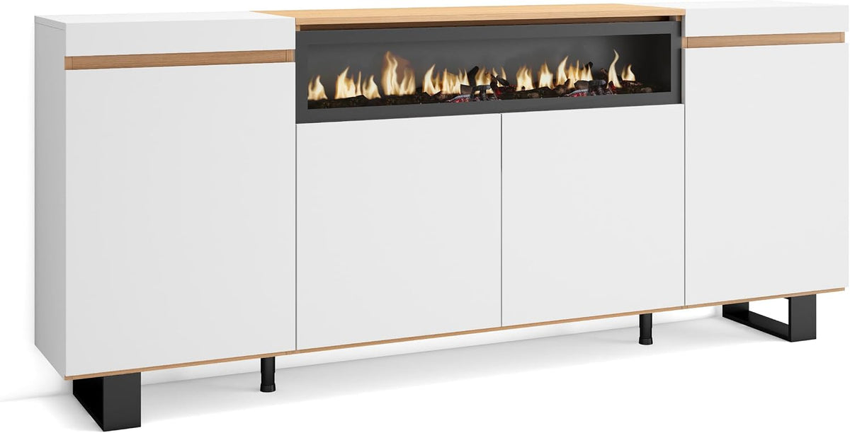 Skraut Home, Bilety, 200x87x35 cm, Biały, oświetlenie LED