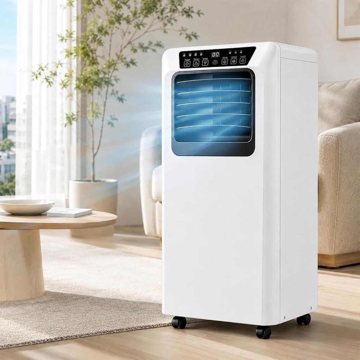 Klimatyzator przenośny, 7000BTU, HUANQIN, 7000 BTU, Biały, pilot zdalnego sterowania