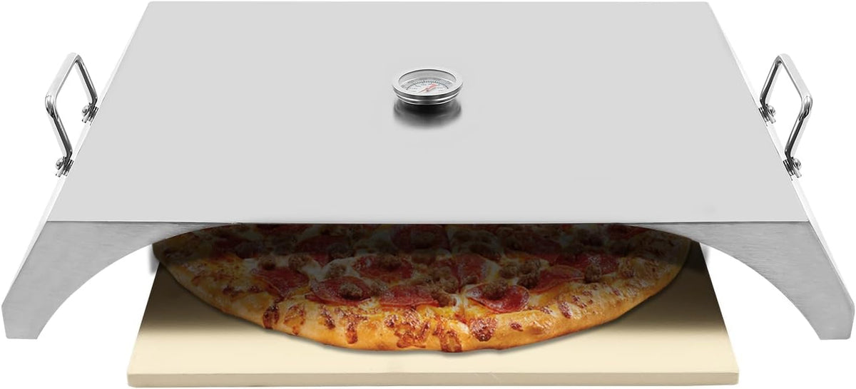 Piec do pizzy, 5 cm, Srebrny, stal nierdzewna, funkcja grilla
