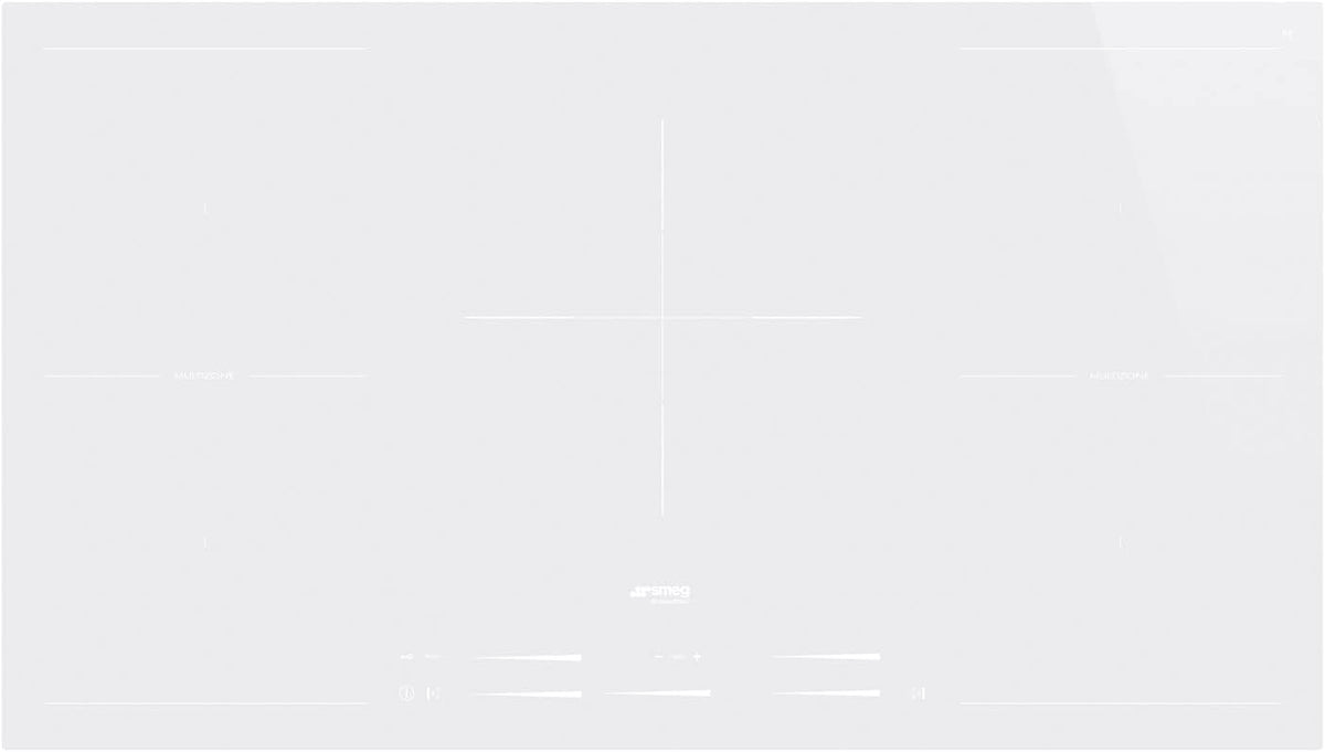 Smeg, Płyta indukcyjna, 90 cm, 3 kW, 400 V, Biały, oświetlenie LED, timer