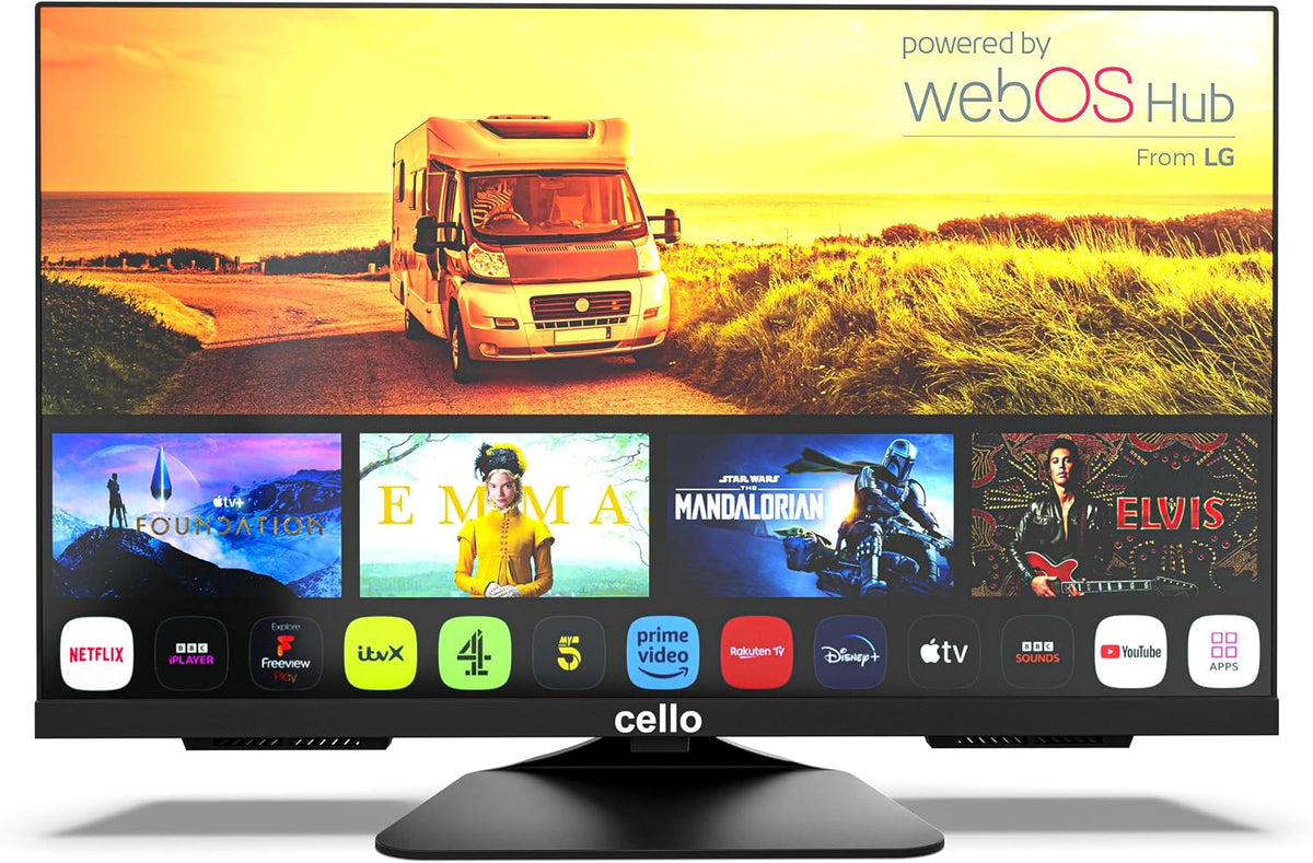 Cello, Telewizor Smart TV, 24 cali, 12 V, Czarny, USB, Bluetooth