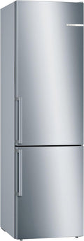 Lodówka, KGE398IBP, Bosch, 201 x 60 cm, 343 l, Srebrny, stal nierdzewna, oświetlenie LED, No Frost