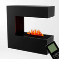 GLOW FIRE, Kominek elektryczny, 90x90x37 cm, 230 V, Czarny, oświetlenie LED, pilot zdalnego sterowania