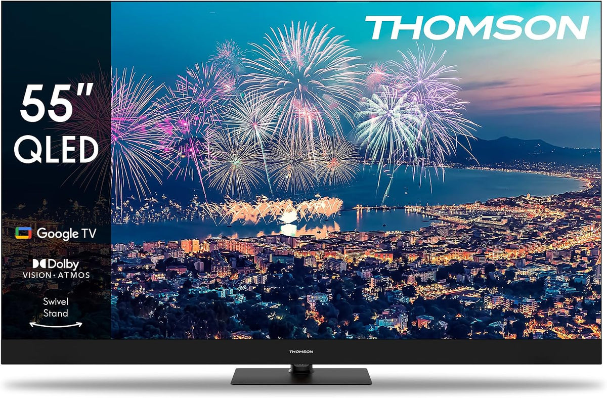 THOMSON, Telewizor Smart TV, 55QG6C14, 55 cali, Czarny, Bluetooth, Wi-Fi