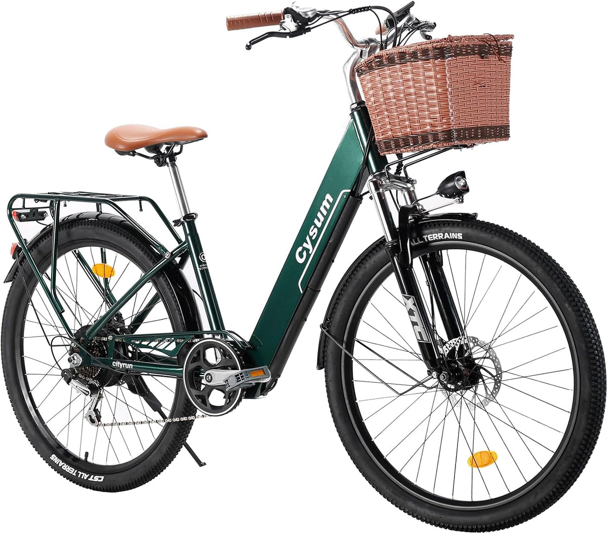 Antgooat, Rowery elektryczne, 36 V, 360 Wh, 250 W, Zielony/Brązowy