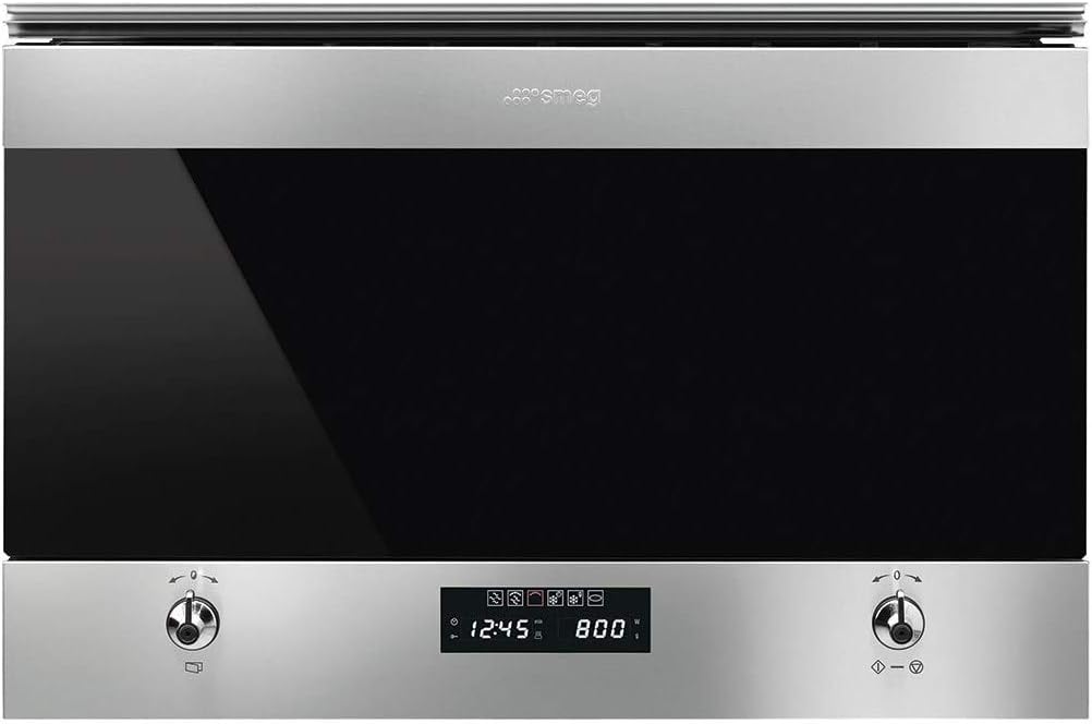Kuchenka mikrofalowa, MP322X1, Smeg, Czarny