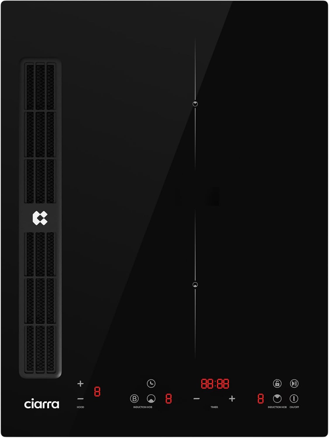 Stół, CIARRA, 39 cm, 3200 W, 70 dB, Czarny, 2 w 1