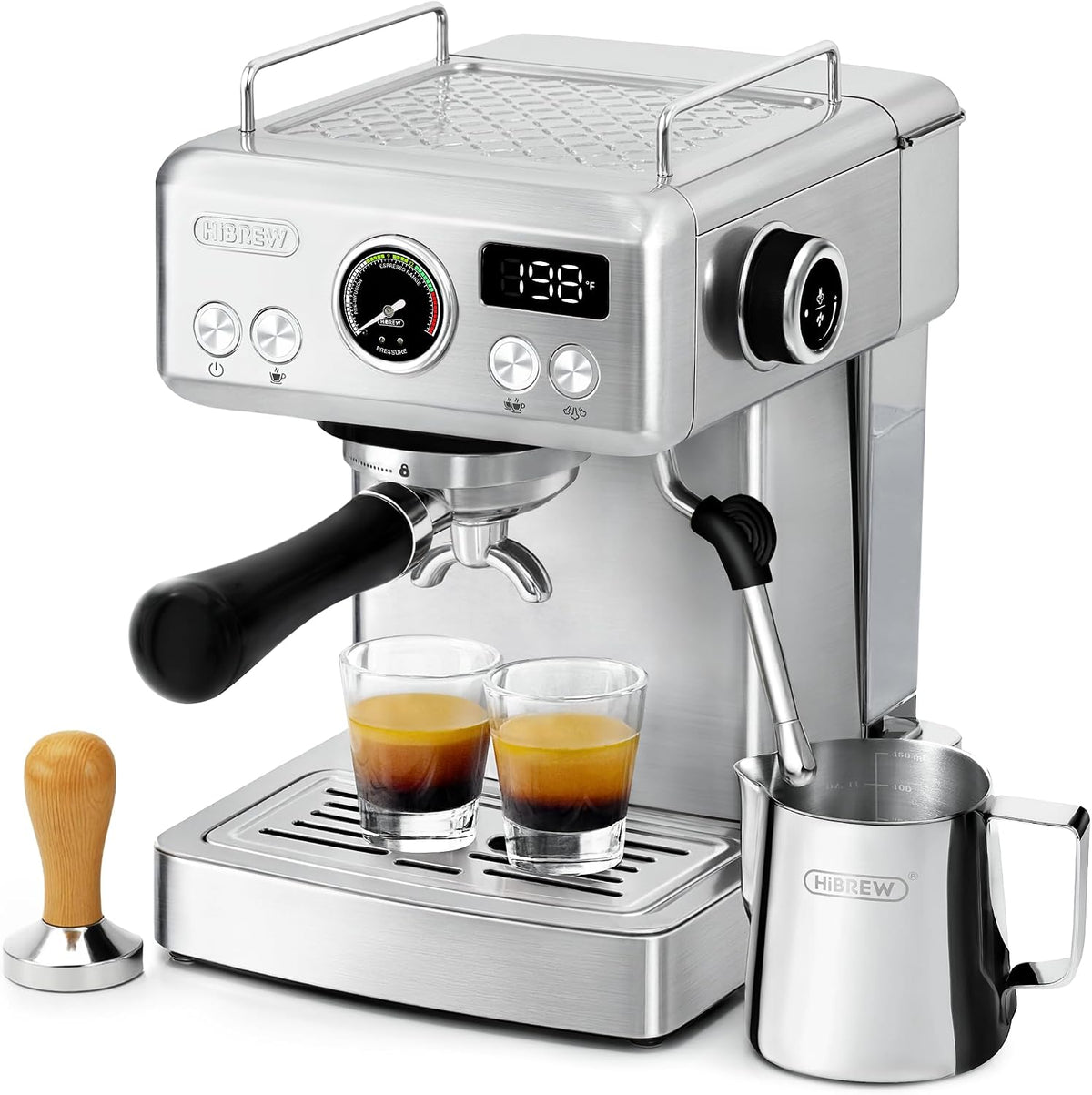 Maszyny do espresso-parowego, H10A, HIBREW, 58 mm, 220 ml, Srebrny, stal nierdzewna, pilot zdalnego sterowania