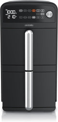 Frytkownica beztłuszczowa, Arendo, 11 l, 2400 W, 24 cm, Czarny/Srebrny, 2 szuflad, oświetlenie LED, timer, funkcja grilla