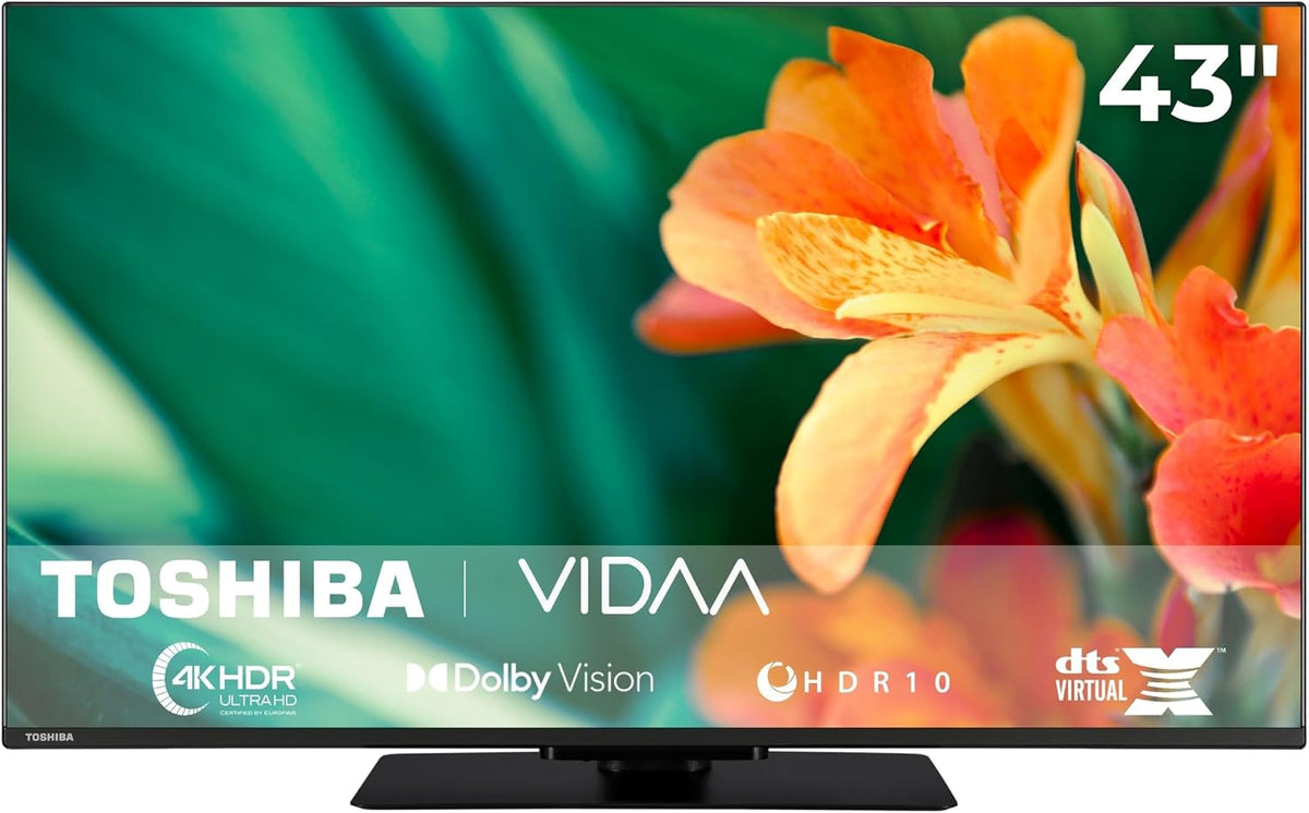 Toshiba, Telewizor Smart TV, 43UV3463DA, 43 cale, 8,5 kg, 8 W, Czarny, oświetlenie LED, Wi-Fi