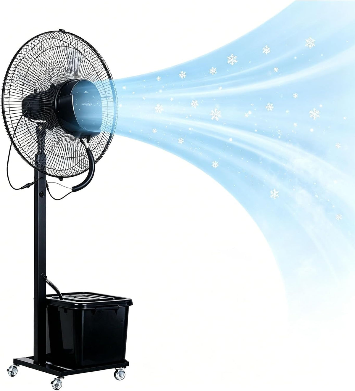 Lsoiup, Wentylatory stojące, 200 cm, 42 l, 220 V, Biały, regulowana wysokość