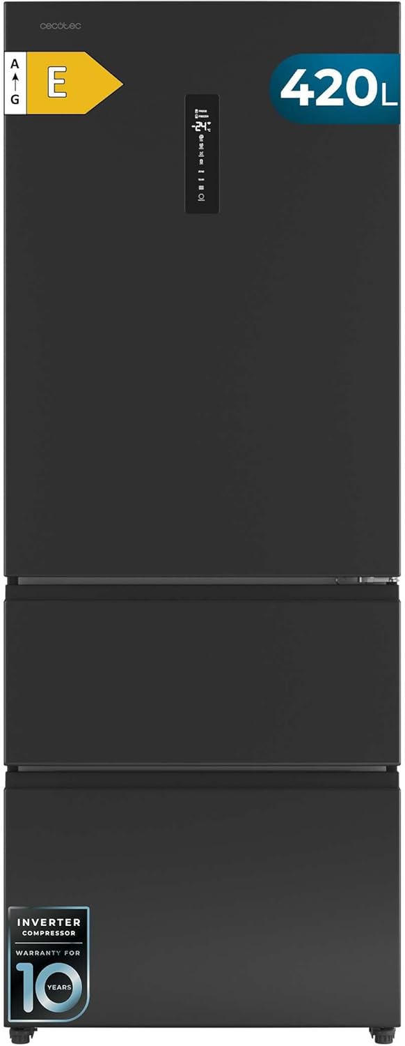 Lodówka, Cecotec, 420 l, 186 cm, Biały, No Frost
