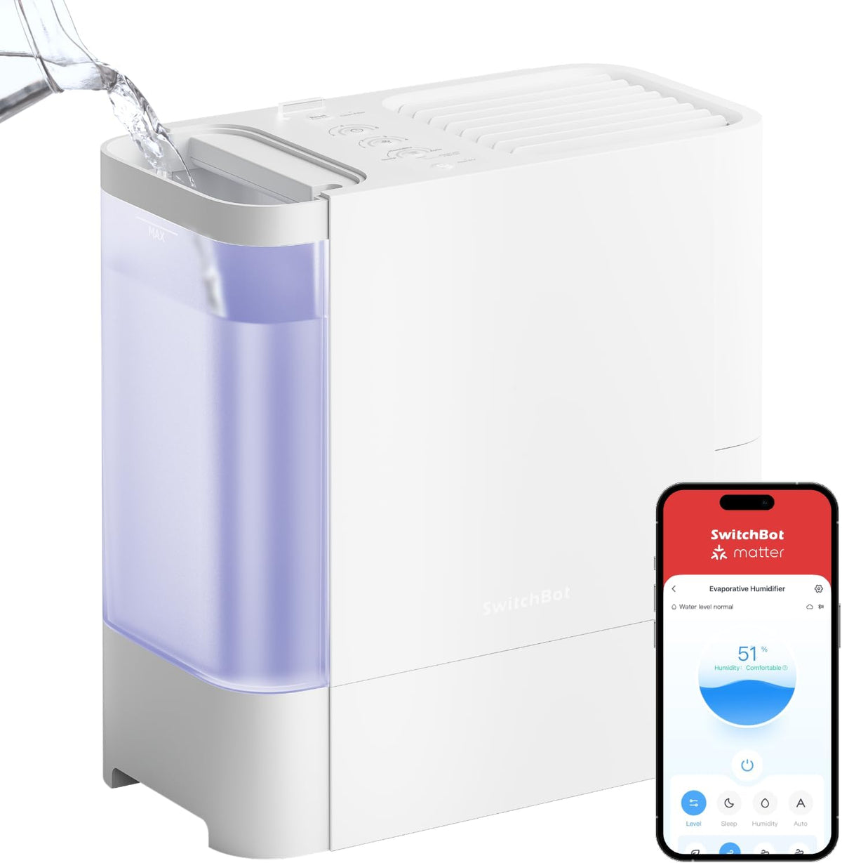 Nawilżacze jednopokojowe, SwitchBot, 5 l, 18 dB, Biały