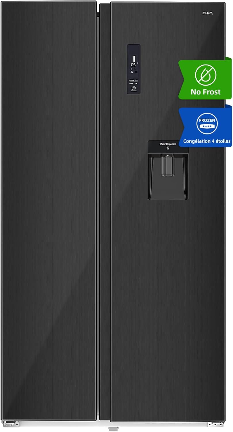 Lodówka, FSS559NEI42D, CHiQ, 559 l, 177 x 91.2 x 70.4 cm, 39 dB, Czarny, oświetlenie LED, No Frost, kompresor