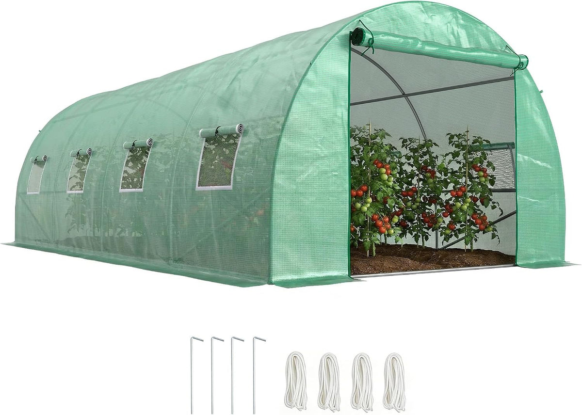 Outsunny, Szklarnie, 6 x 3 x 2 m, 140 g, Zielony, metal, ochrona UV