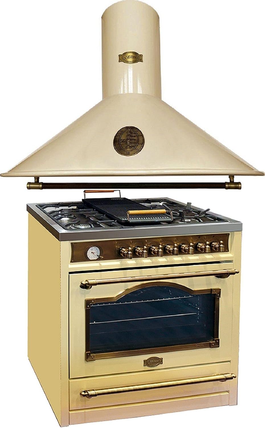 Kaiser, Piekarniki, 90 cm, 115 l, 4,5 kW, Kość Słoniowa, stal nierdzewna, samoczyszczenie, funkcja grilla