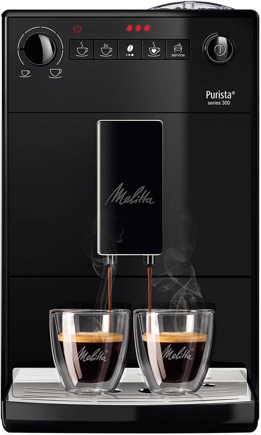 Melitta, Ekspres do kawy, F230002, 20 cm, 125 g, Czarny, stal nierdzewna