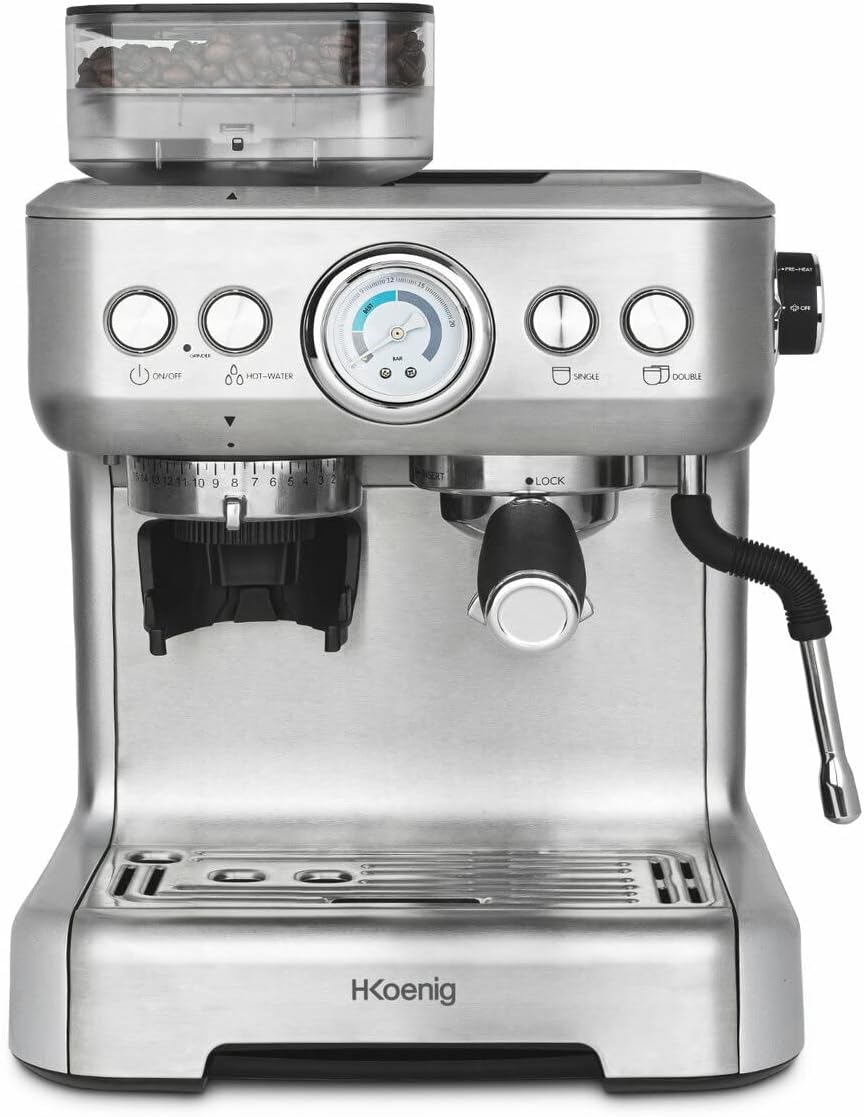 H.Koenig, Ekspres do kawy, EXPRO980, 7 l, 20 bar, 250 g, Czarny
