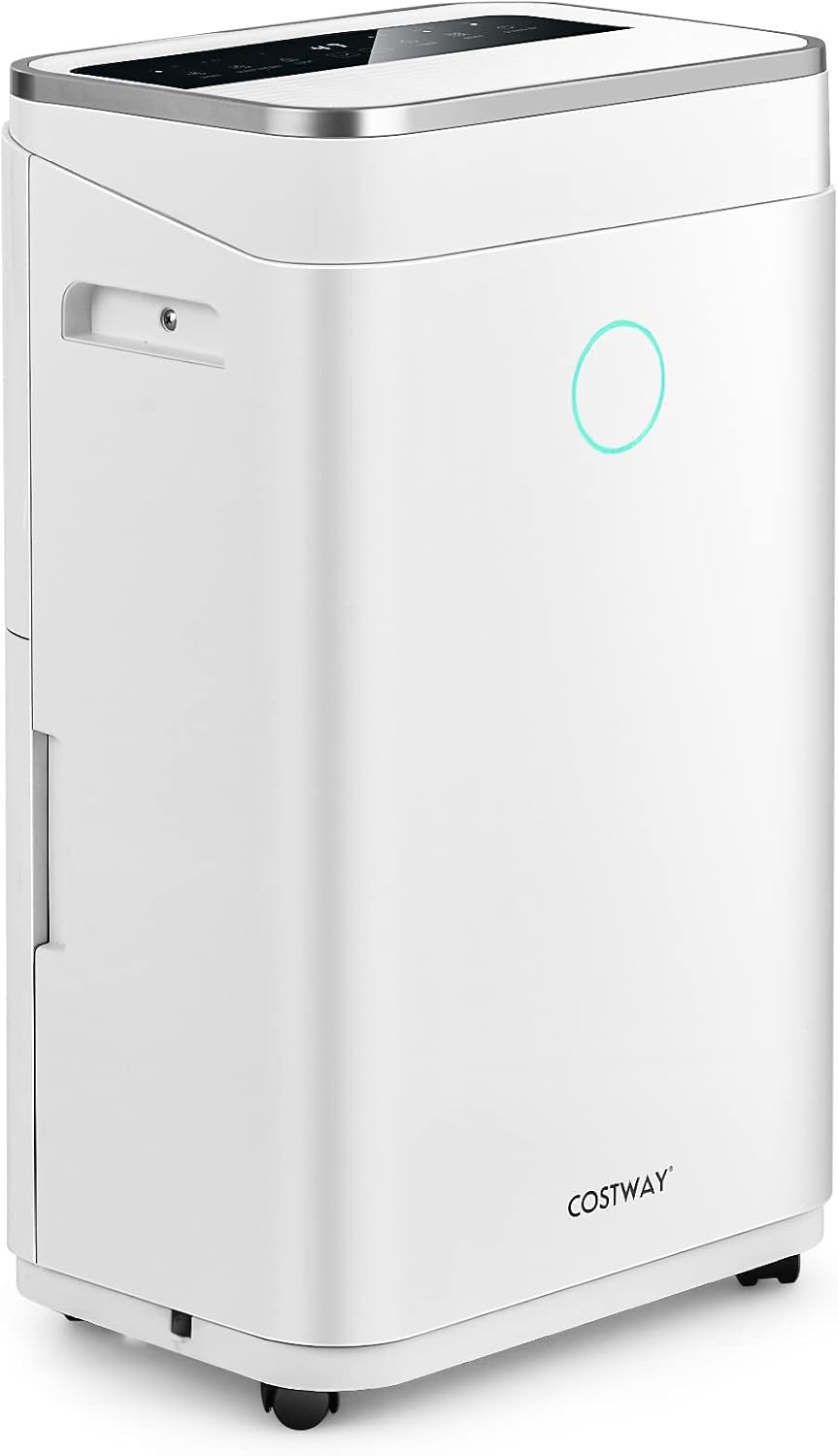 COSTWAY, Osuszacz powietrza, 25 l, 30 m, 42 dB, Biały, oświetlenie LED, timer, automatyczne wyłączanie