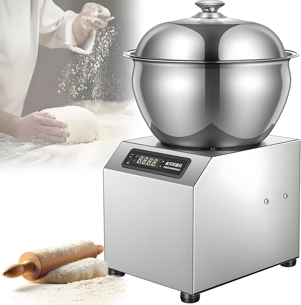 LESBJFDM, Mikser, 8 kg, 1800 W, 110 V, Srebrny, stal nierdzewna