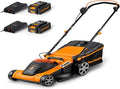 Lawnmaster, Kosiarki rotacyjne, CLMF4841E, 37 cm, 24 V, 4.0 AH, Pomarańczowy/Czarny, regulowana wysokość, składana konstrukcja, praca bezprzewodowa