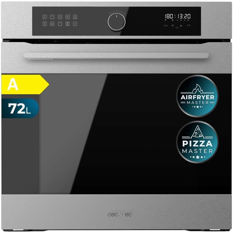 Cecotec, Piekarnik do zabudowy, AF316000, 60 cm, 72 l, 3400 W, Srebrny, stal nierdzewna, funkcja grilla