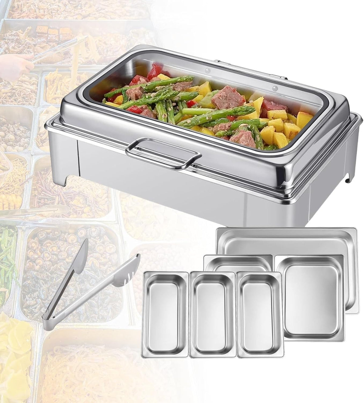 Acentesoft, Kredens, 9 L, 53 x 32,5 x 6,5 cm, 400 W, Srebrny, stal nierdzewna
