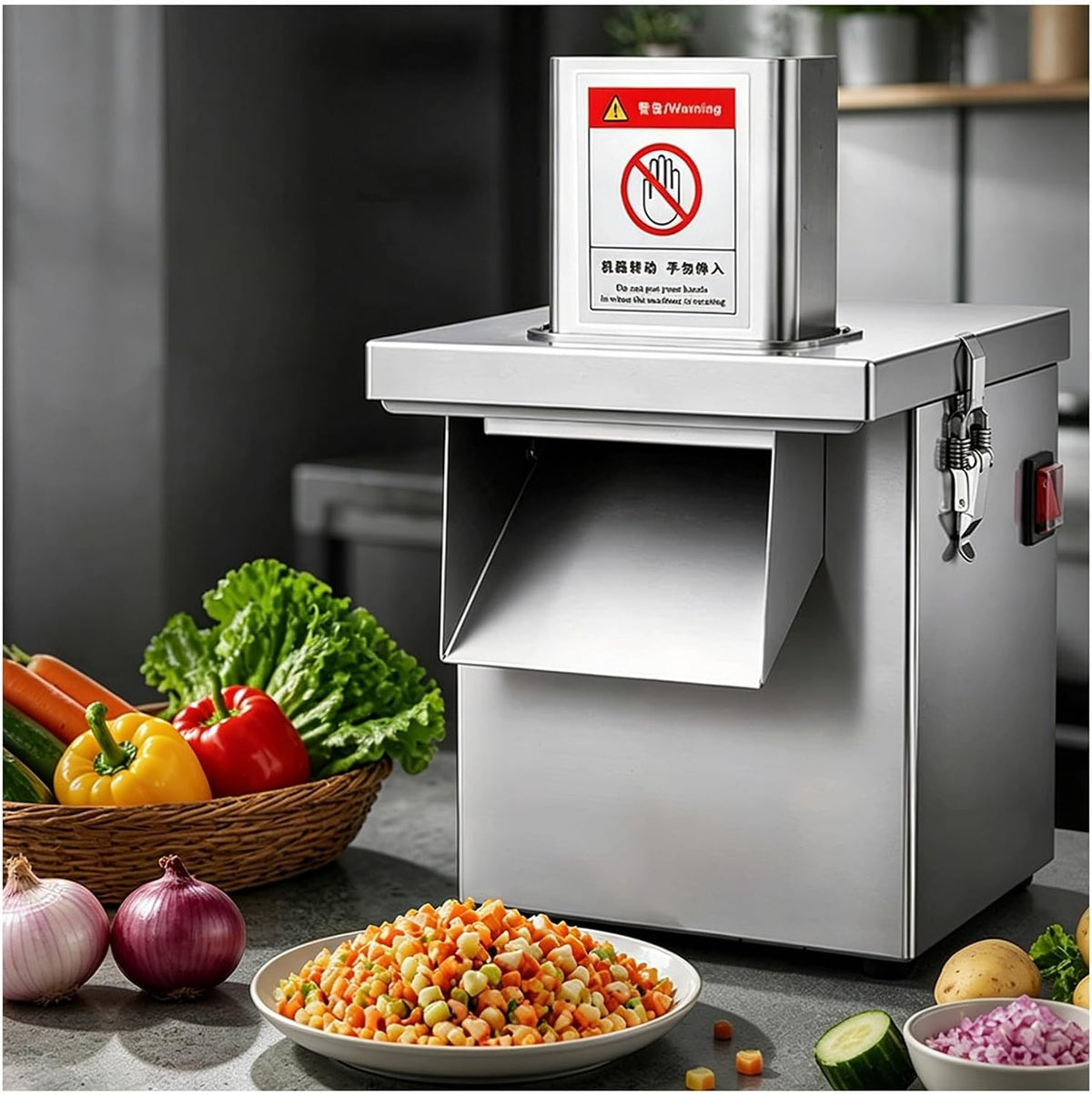 LXXSHOPDS, Robot kuchenny, 200 W, 23 × 28 × 36 cm, 110 V, Srebrny, stal nierdzewna