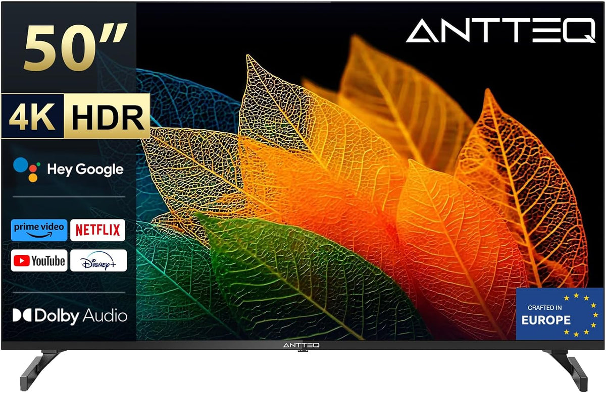 Antteq, Telewizor Smart TV, S50, 50 cali, Czarny, Bluetooth, Wi-Fi