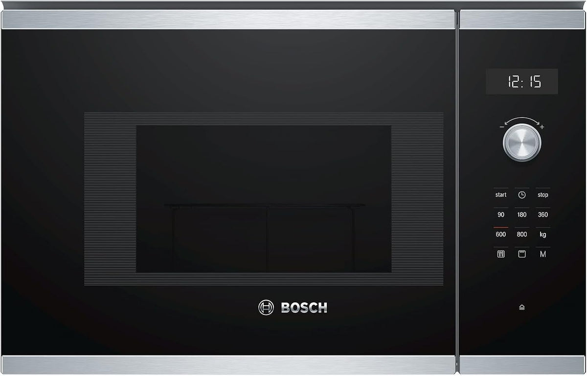 Kuchenka mikrofalowa, BEL524MS0, Bosch, 20 l, 90 W, 31.5 cm, Czarny / Srebrny, oświetlenie LED