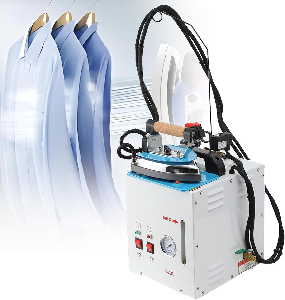 Żelazka parowe, GIZMIT, 4 l, 1.600 W, 3 bar, Czarny