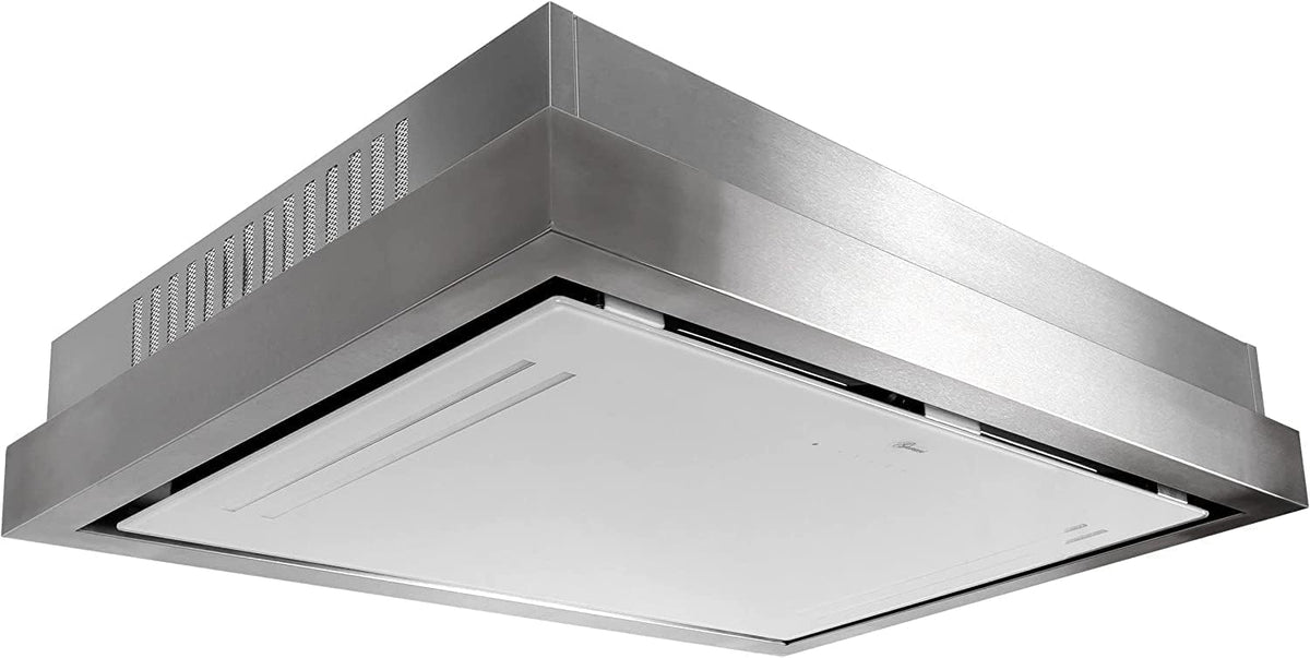 Okap kuchenny, Gurari, 120 cm, 120 WH, Srebrny / Biały, stal nierdzewna, oświetlenie LED