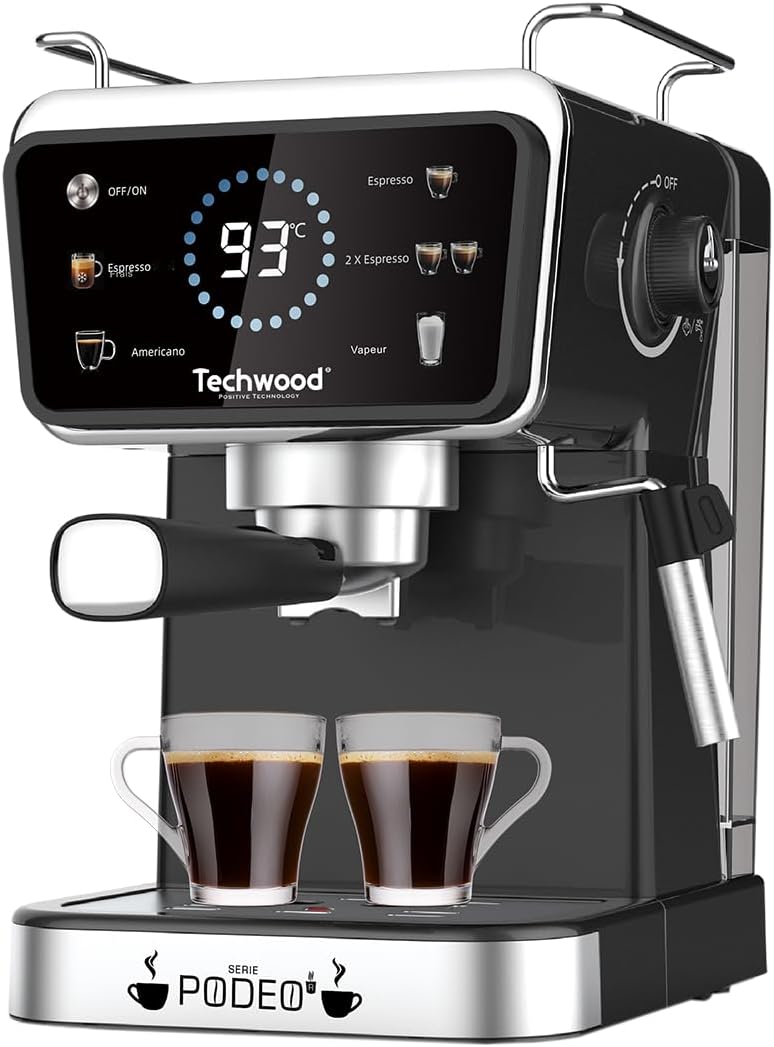 Techwood, Ekspresy do kawy na jedną filiżankę, 1386EXN, 20 bar, 1.5 l, 20 V, Czarny