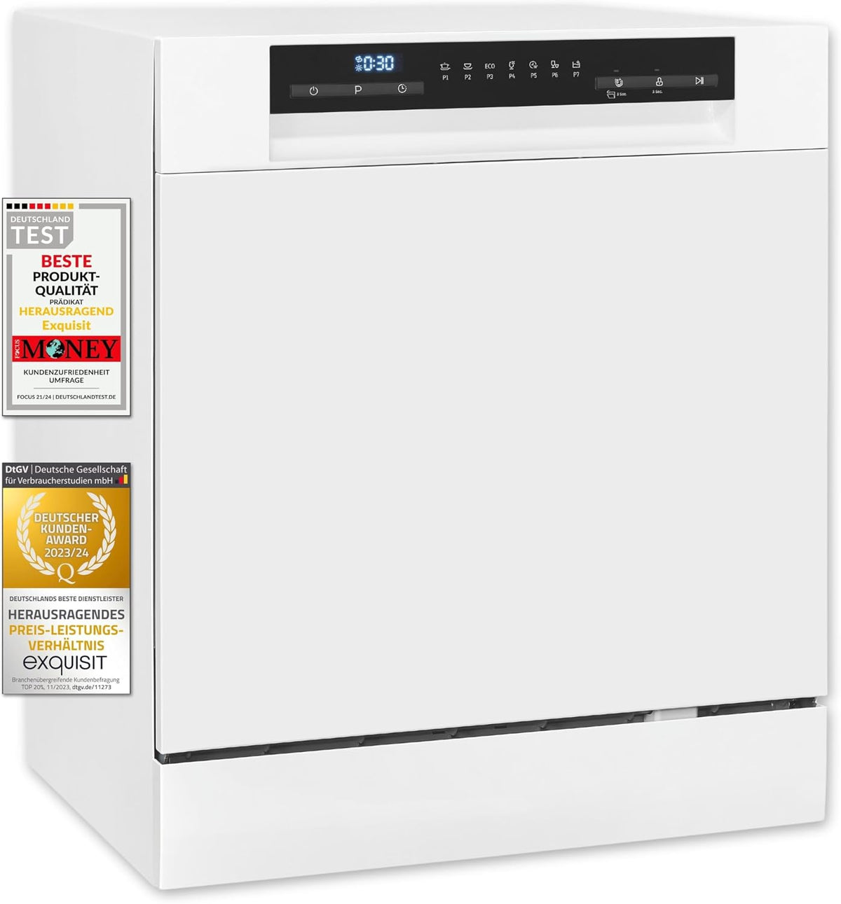 Exquisit, Zmywarka, GSP508, 55 cm, 8,0 l, 49 dB, Biały, oświetlenie LED