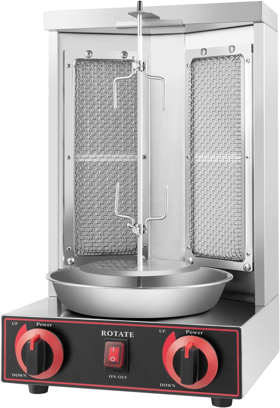 pochcicou, Ogrodowe grille elektryczne, RT-300, 3000 W, 26,45 kg, 2,3 cm, Srebrny/Czarny, stal nierdzewna, funkcja grilla