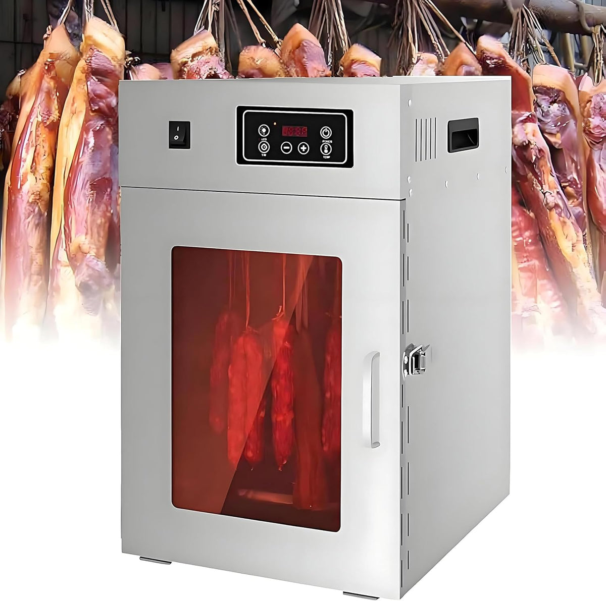Dfdieratve, Suszarka do żywności, C/86, 800 W, 1,5 m, Srebrny, oświetlenie LED, timer