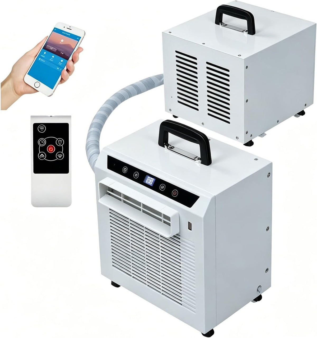 Klimatyzator przenośny, 300BTU, 1300 W, 300 BTU, 110 V, Biały, USB, Wi-Fi