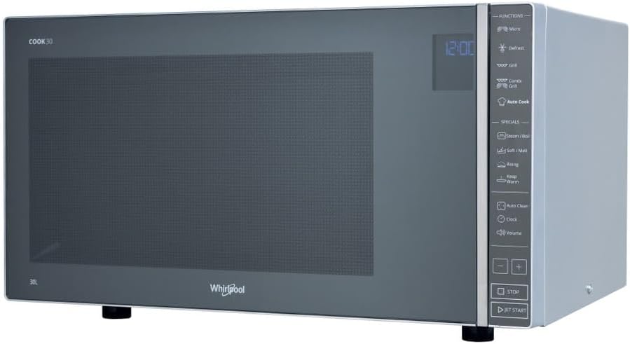 Whirlpool, Kuchenka mikrofalowa, 30 l, 304 m, Czarny / Srebrny