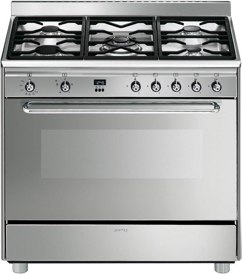 Płyta grzewcza, SCD90GVX, Smeg, Srebrny, stal nierdzewna
